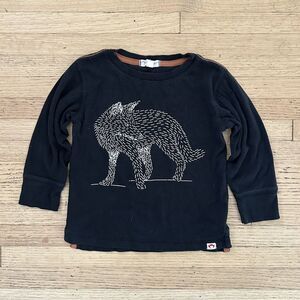 Appaman T Shirt Size 2T Glow-in-the-Dark Fox Long Sleeve Black